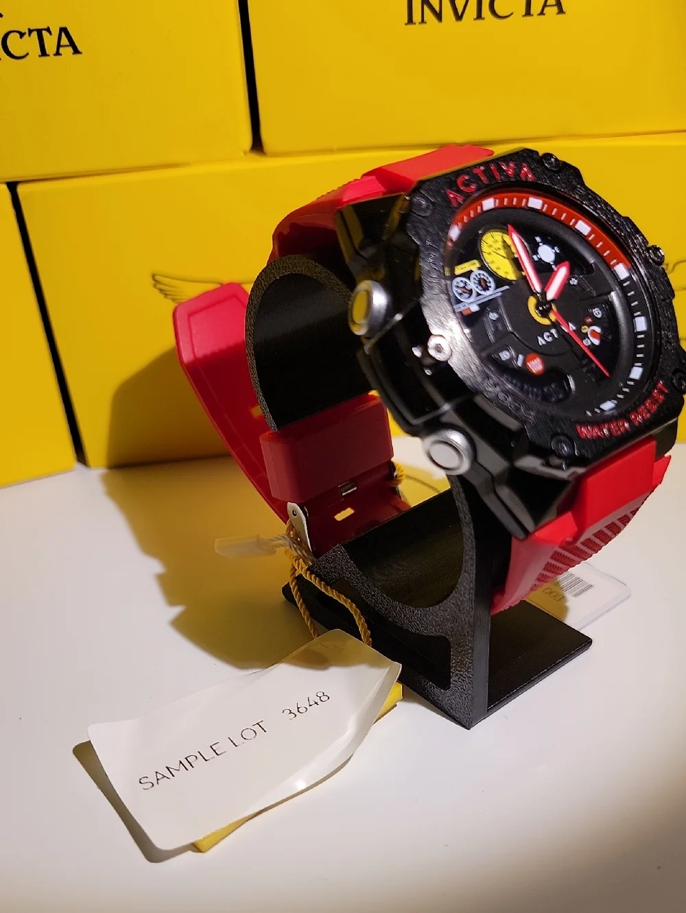 Activa X Invicta Racing Mens Black & Red 55mm Watch ACW8092-003 NIB $99 Retail